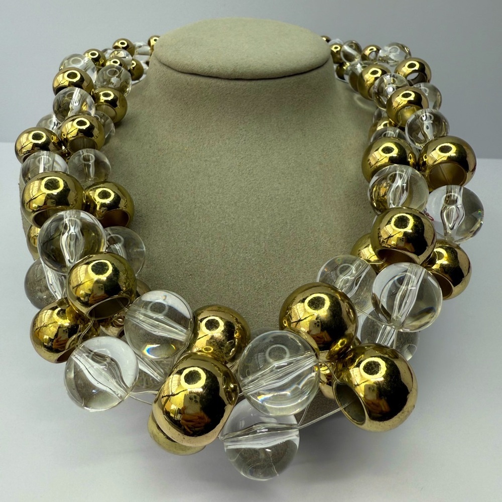 Lucite bubble adjustable necklace